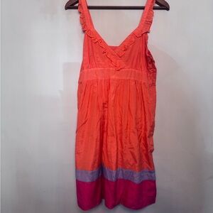 Kensie Vibrant Ruffled Mini Dress - Orange and Pink